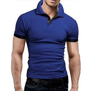 Litthing Casual Mens Polo Shirt 2019 Summer Short Sleeve Turn-down Collar Slim Tops Casual Breathable Solid Color Business Shirt