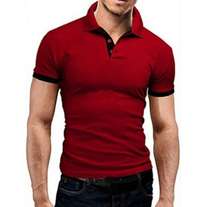 Litthing Casual Mens Polo Shirt 2019 Summer Short Sleeve Turn-down Collar Slim Tops Casual Breathable Solid Color Business Shirt