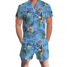 Load image into Gallery viewer, SHUJIN New Flamingos Floral Print Rompers Men 3D Funny Short Sleeve Jumpsuit Summer Playsuit Overalls Casual One Piece Outfits